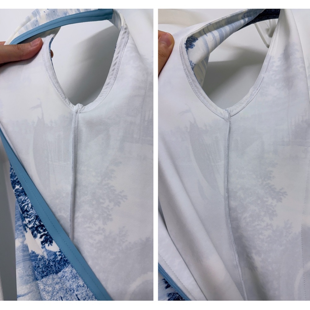 Alice + Olivia Wynell Chateau A Line Mini Dress Blue Toile De Jouy Floral 6 - Picture 16 of 16